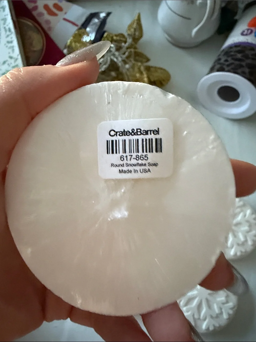 5 Crate & Barrel Snowflake Hand Soaps